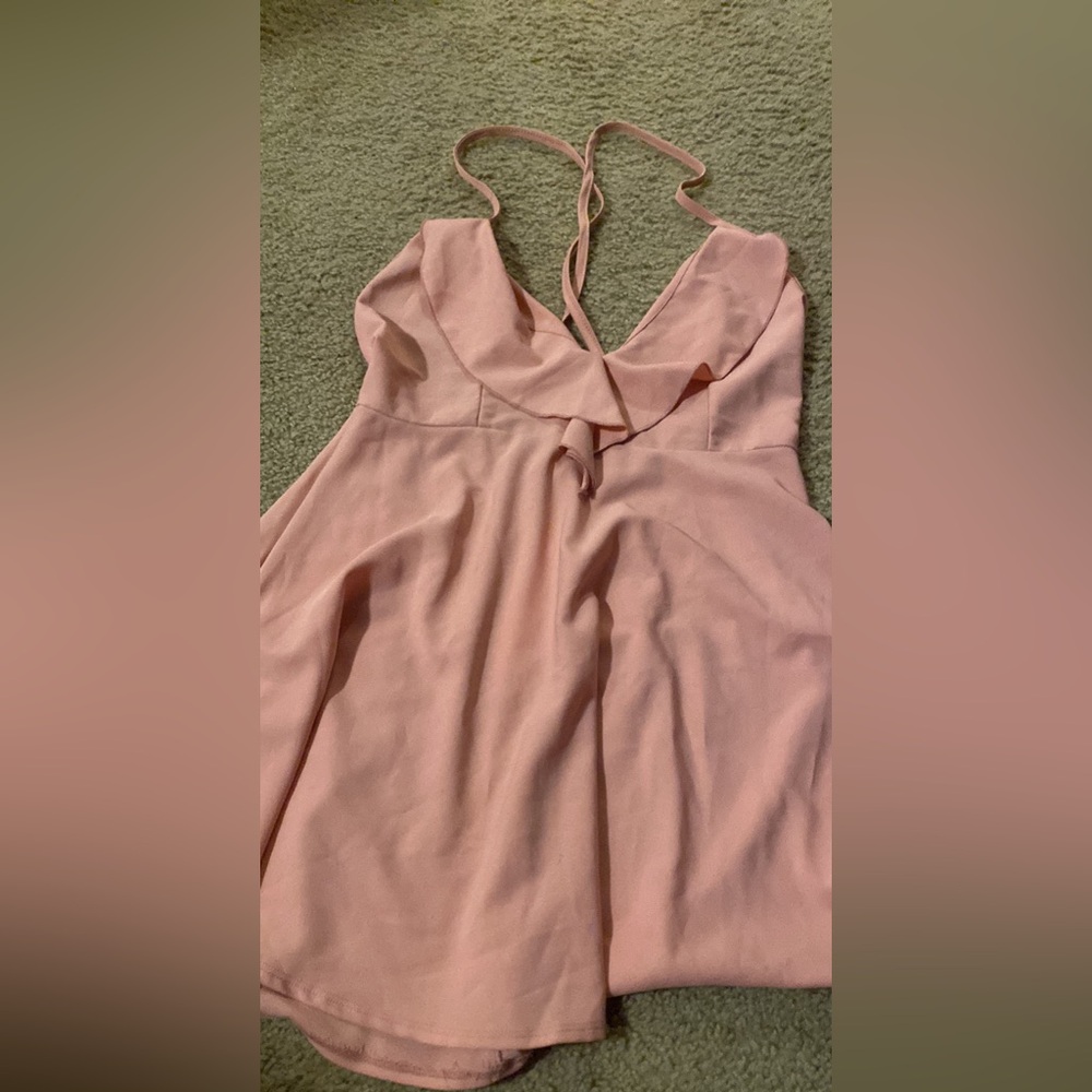 Open back pink dress